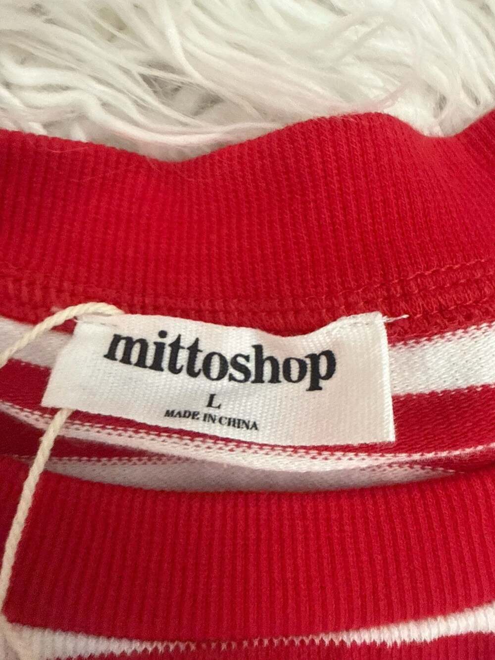 Mittoshop Large STRIPED DOUBLE RUFFLE TOP NWT - Picture 2 of 3